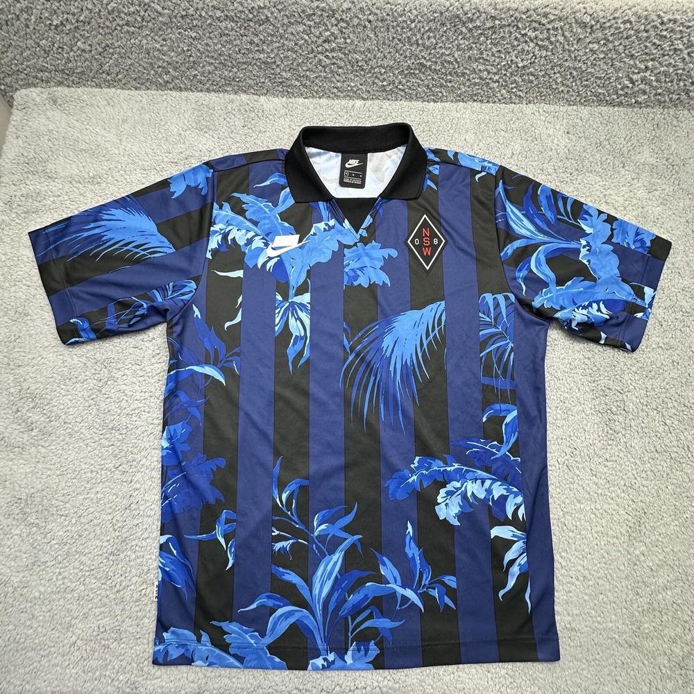 Nike AR1620-492 Men's Medium NSW Sportswear Blue Void Floral Football Jersey